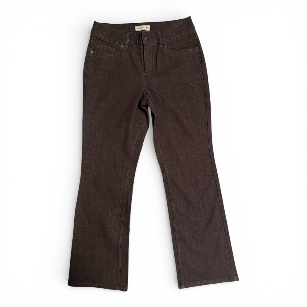Brown Bootcut Denim Jeans Petite 6 28" Inseam Low Rise 5 Pocket